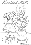 Dibujos de Navidad Ni�a 2025